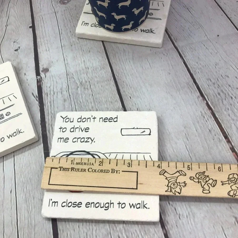 Coasters DRIVE ME CRAZY DRINK COASTER set of 4